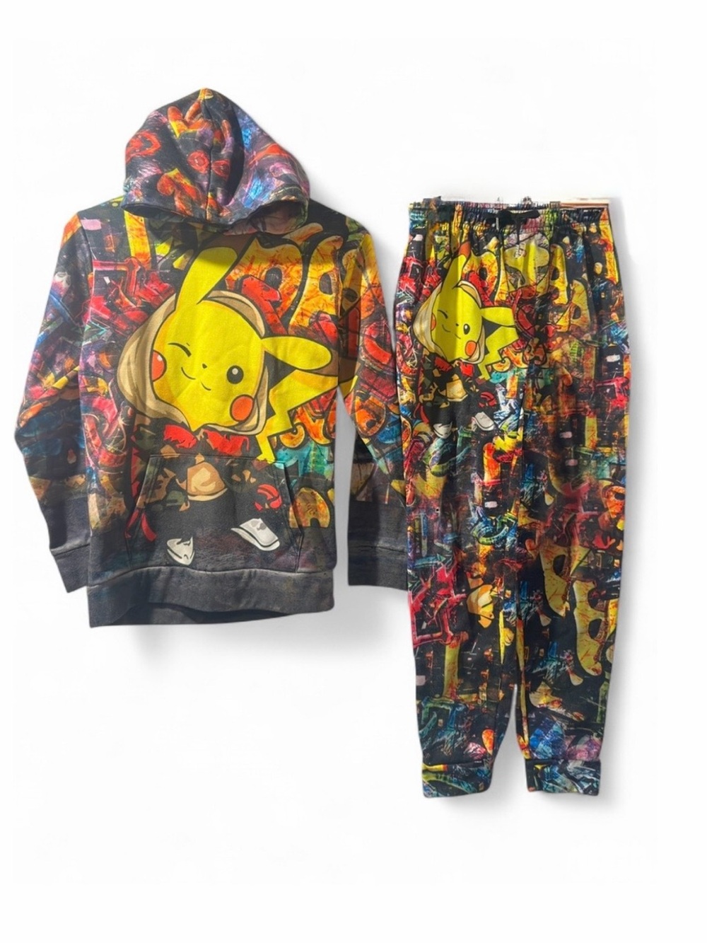 Pokémon Pikachu Graphic Hoodie Sweatshirt & Jogger Set Size Youth Medium